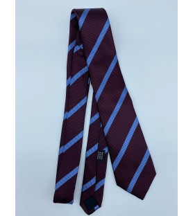 Cravate bordeaux à rayures...